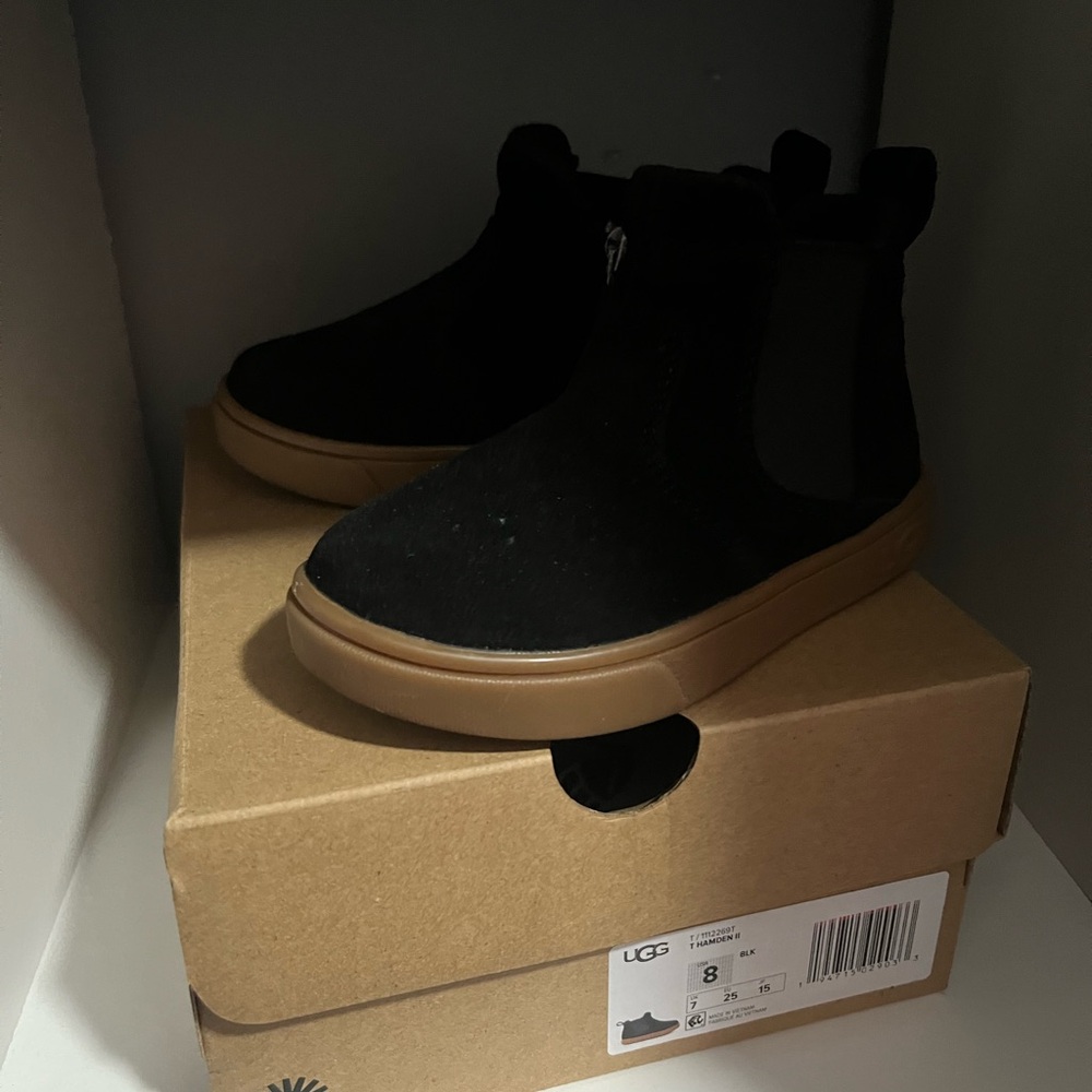 UGG Black Boots with Suede Upper and Chelsea Style